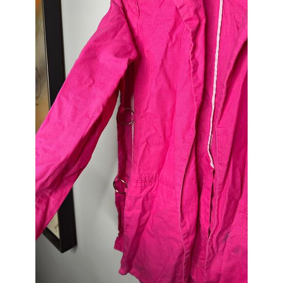 EUDON CHOI Collective Hot Pink Oversized Side Cutout Ring Blazer Coat Size 0 - Picture 9 of 11